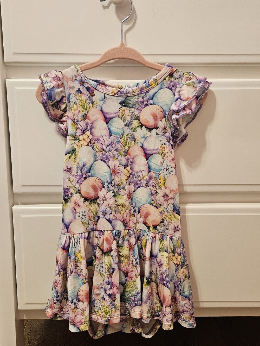 Bums & Roses So Eggstra Ruffle Dress- Size 18-24m